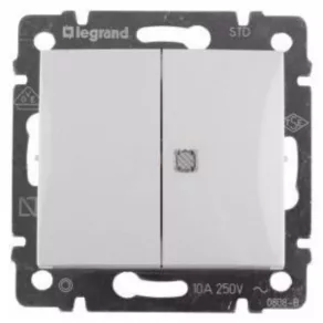   Întrerupător pentru candelabru Legrand Valena cu indicator luminos, alb - 774445