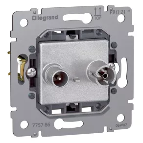   Legrand 775786 Mecanism priză Galea Life TV-RD, capac de închidere, 1,5 dB