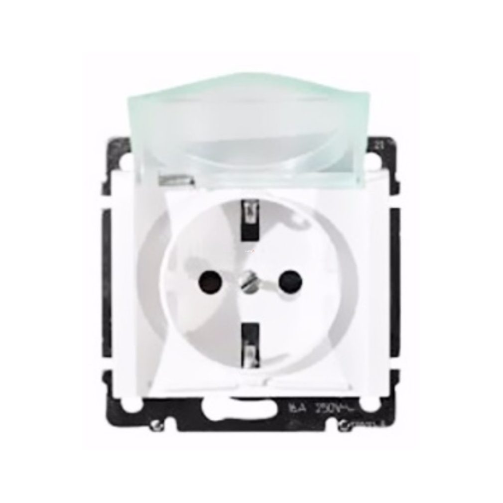 Legrand Galea Life 2P+F IP44 priză cu capac transparent cu șuruburi, alb (775924)