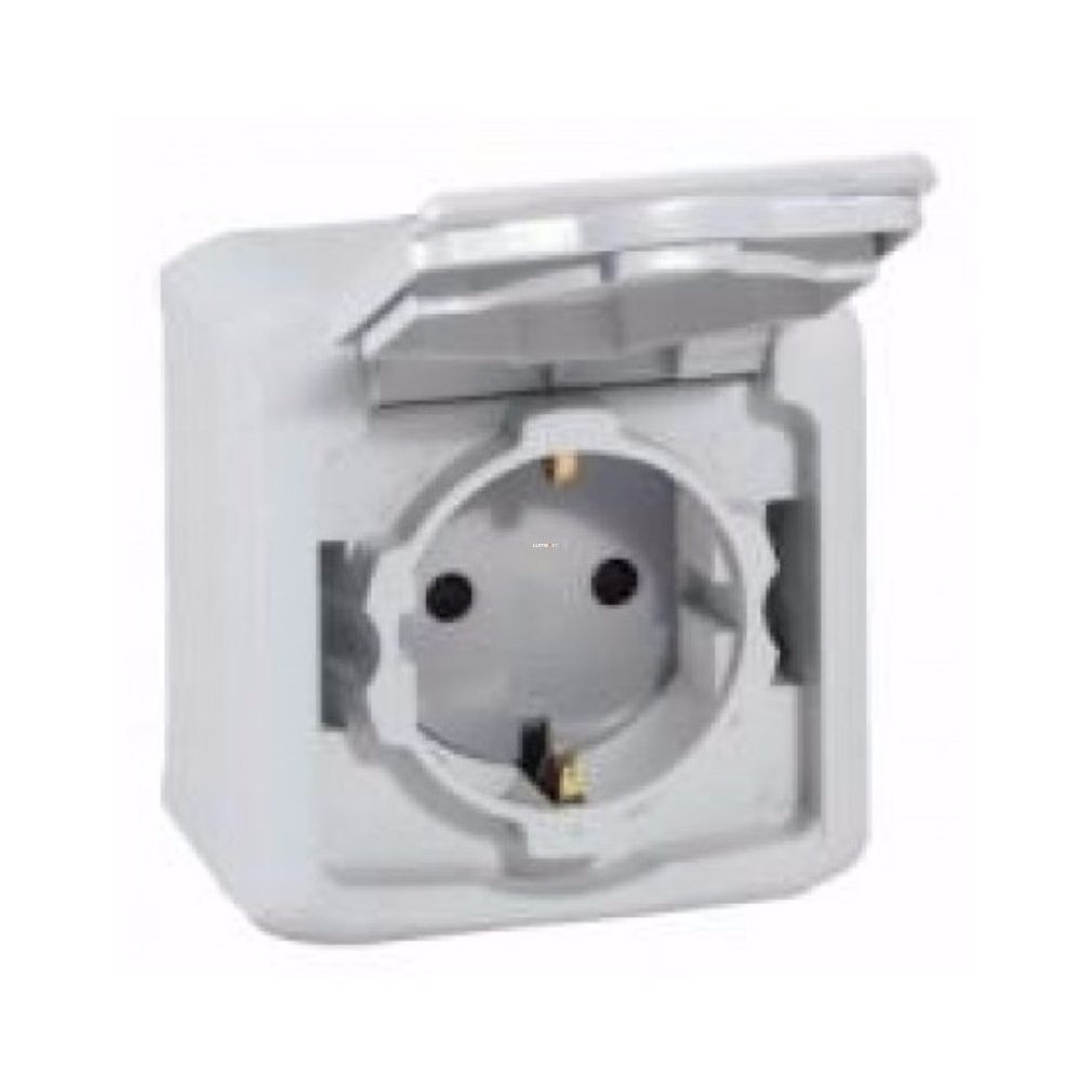 Legrand Forix 2P+F GYV CSF priză cu capac IP44 pentru montare pe perete, gri (782393)