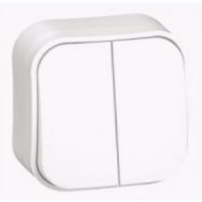   Legrand Forix IP20 întrerupător dublu unipolar montat la suprafață, 10 AX-250 V~ alb - 782402