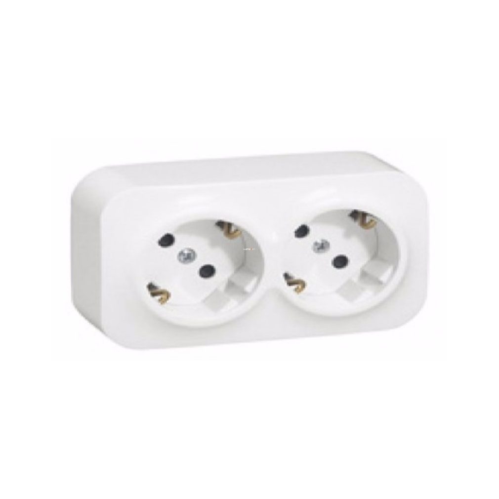 Legrand Forix 2x2P+F priză IP20 pentru montare pe perete, alb (782413)