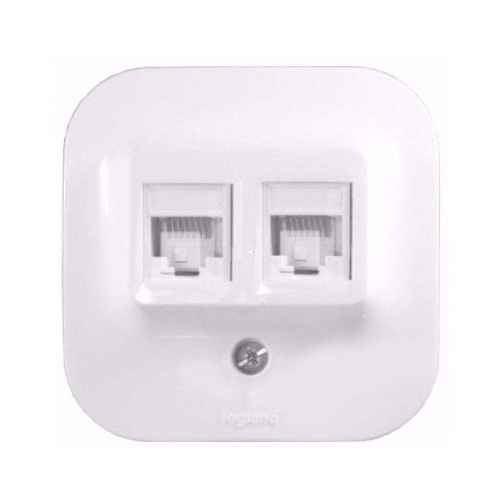 Legrand Forix 2xRJ45 UTP Cat5e priză de conectare IT IP20 pentru montare pe perete, alb (782428)
