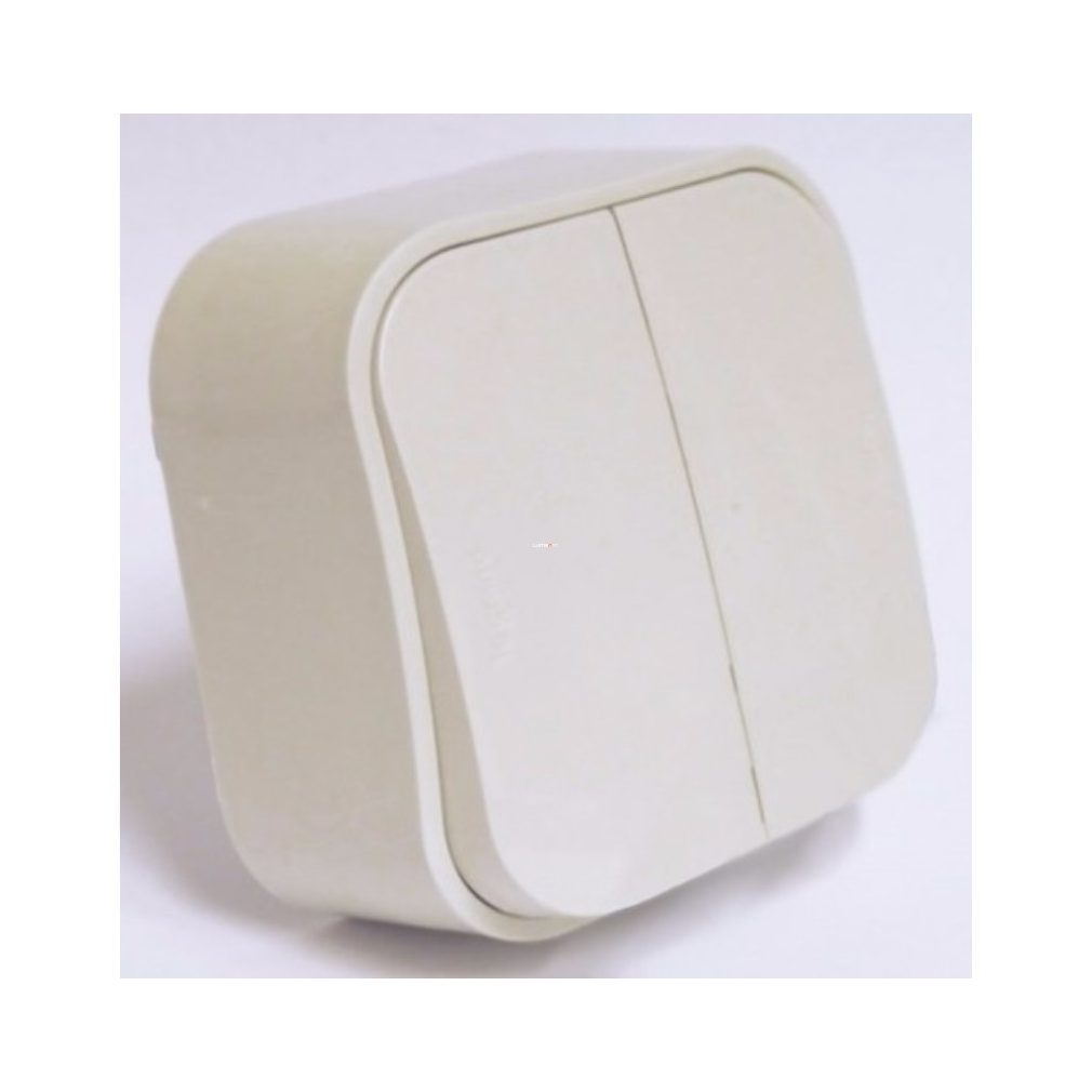 Legrand Forix 101+101 comutator dublu unipolar IP20 pentru montare pe perete, bej (782432)