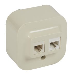   Priză Legrand Forix IP20 montată la suprafață 1xRJ45 Cat5e UTP + RJ11, bej - 782451