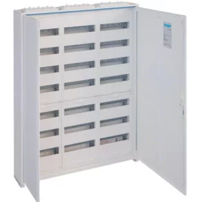   Hager FWB73 Univers, priză cu cadru, montare pe perete, cu capac de protecție, IP44, 252M, N+PE, clasa de protecție II, 1100x800x161