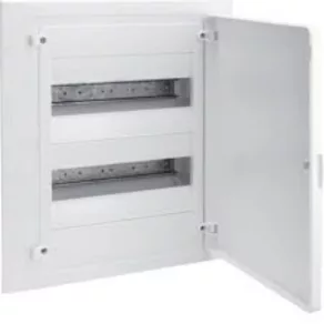   Distribuitor mic încastrat cu 2 rânduri, 24 de module, cu ușă completă, IP40, cu șină PE/N, HAGER Golf VF212PD