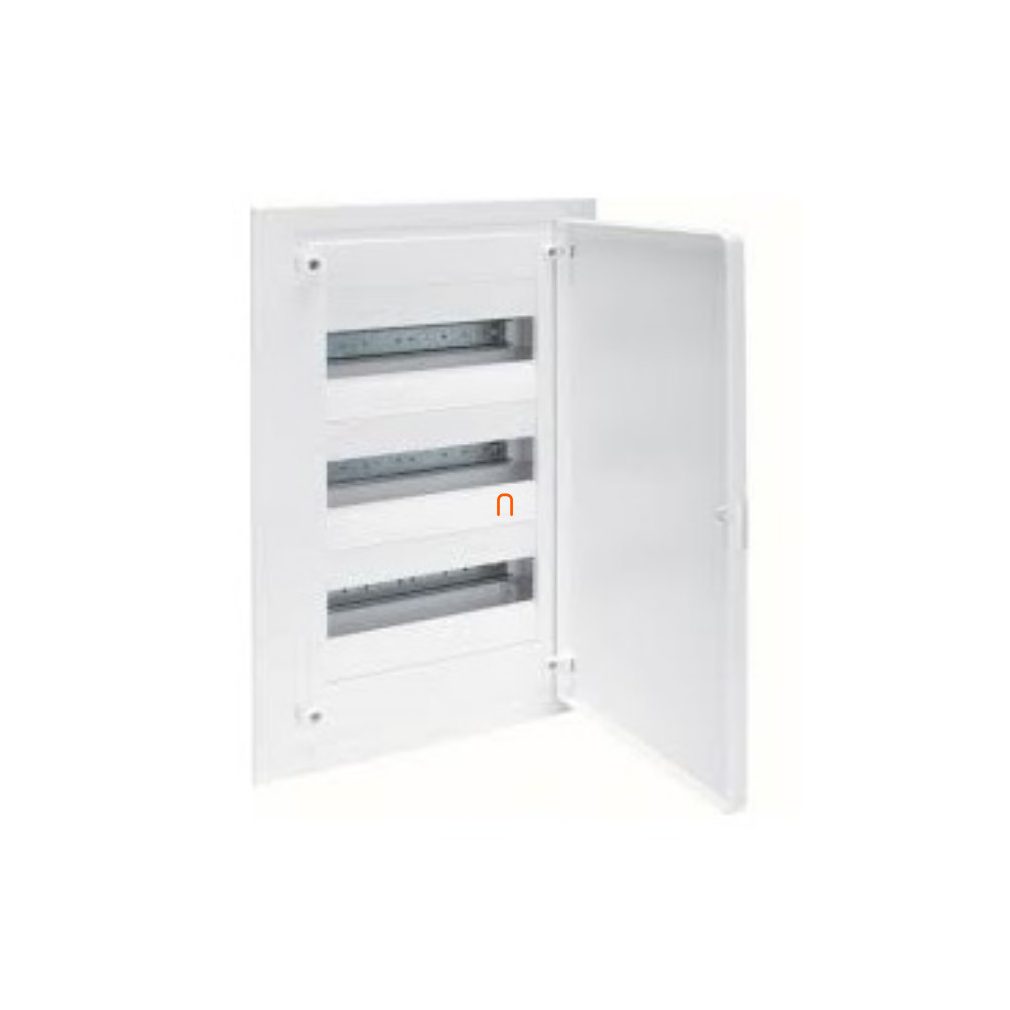 Distribuitor cu 3 rânduri încastrat, cu 36 module cu ușă IP40 PE/N șină HAGER Golf VF312PD