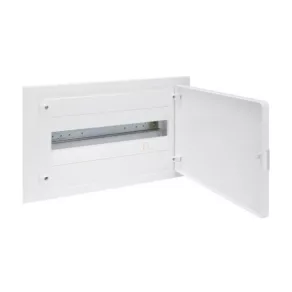   Distribuitor mic, încastrat, 1 rând, 18 module, ușă solidă, șină IP40 PE/N, HAGER Golf VF118PD