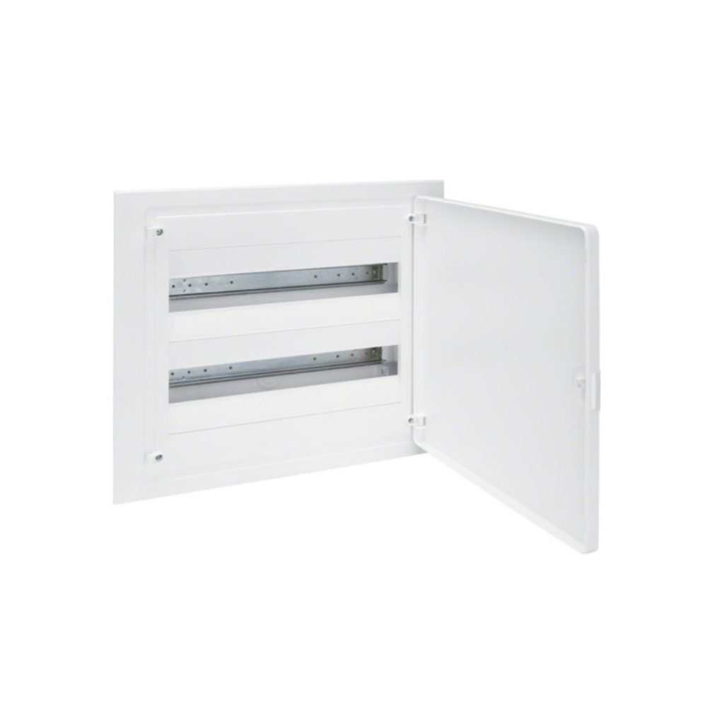 Distribuitor cu 2 rânduri încastrat, cu 36 module cu ușă IP40 PE/N șină HAGER Golf VF218PD