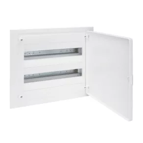  Distribuitor mic încastrat cu 2 rânduri, 36 de module, cu ușă completă, IP40, cu șină PE/N, HAGER Golf VF218PD