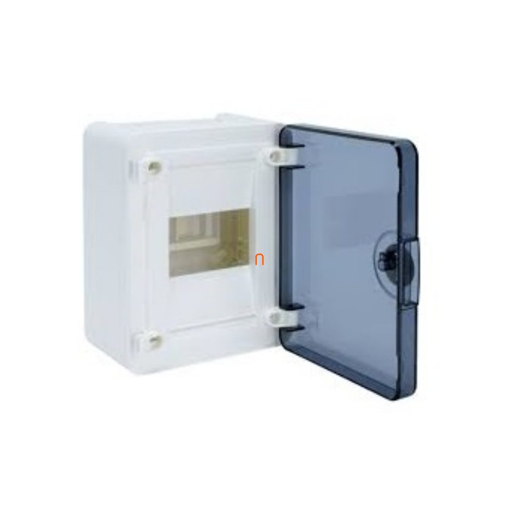 Distribuitor electric exterior, 1 rând, 8 module, cu ușă transparentă, IP40, șină PE/N HAGER Golf VS108TD