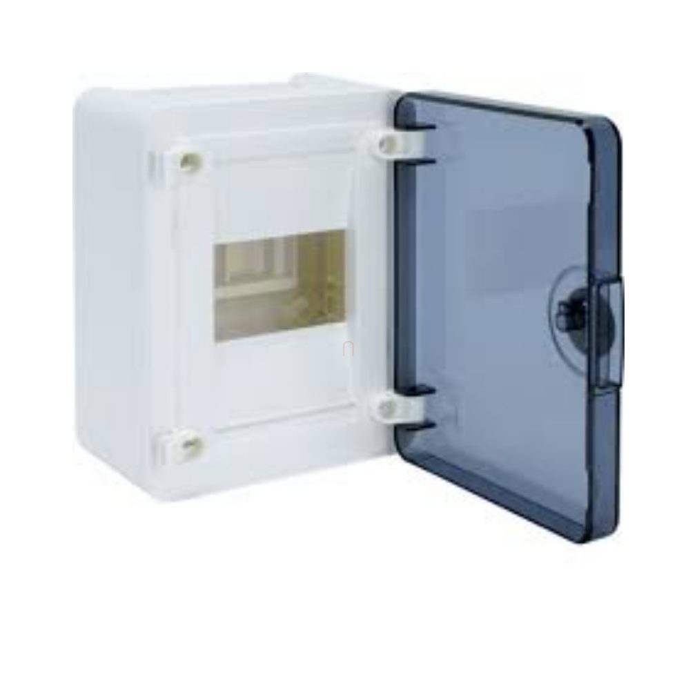 Distribuitor electric exterior, 1 rând, 12 module, cu ușă transparentă, IP4, șină PE/N HAGER Golf VS112TD
