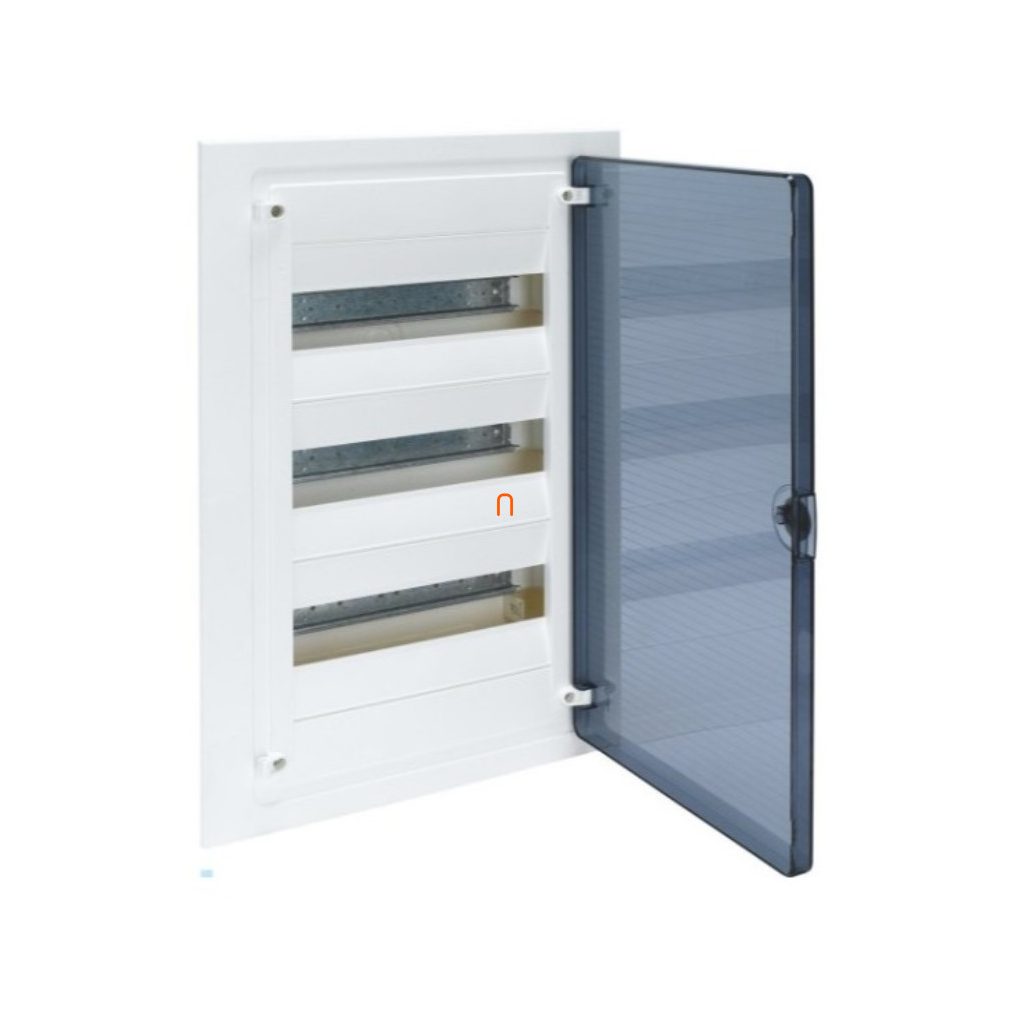 Distribuitor cu 3 rânduri, 36 module, ușă transparentă, IP40, șină PE/N HAGER Golf VS312TD