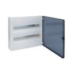   Tabla de distribuție mică, 2 rânduri, 36 module, ușă transparentă, șină IP40 PE/N, HAGER Golf VS218TD
