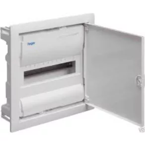   Distribuitor mic încastrat, cu un singur rând, cu 12 module, cu ușă completă, IP30, cu șină PE/N, HAGER Volta VU12NE