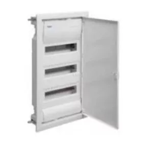   Distribuitor mic încastrat cu 3 rânduri, 36 de module, cu ușă completă, IP30, cu șină PE/N, HAGER Volta VU36NE