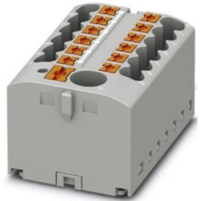   Elosztóblokk PTFIX  6/12X2,5-G GY, 0,5-10mm2, 41/24 A 690 V ragasztható,  rugós csatlakozás, 3273482