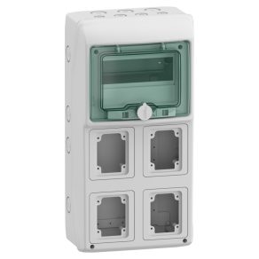   Carcasă Schneider Electric Mureva - 13179 -(Kaedra) Distribuitor mic, ușă transparentă, 1x8 module + 4 deschideri