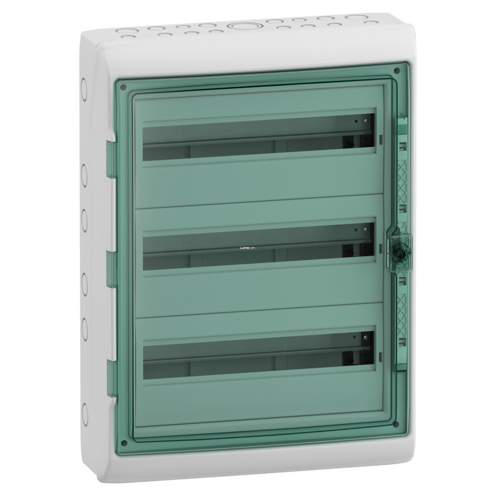 Schneider distribuitor mic pentru montare pe perete cu ușă transparentă 3/54 IP65 cu șină PE/N Kaedra (13436)