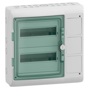   Carcasă Schneider Electric Mureva - 13439 - (Kaedra) Cu cutie de joncțiune pentru subdistribuție, ușă transparentă, 2x12 module + 3 deschideri