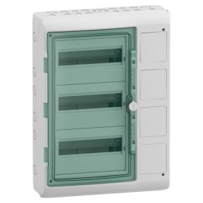   Carcasă Schneider Electric Mureva - 13440 - (Kaedra) Cu cutie de distribuție, ușă transparentă, 3x12 module + 4 sloturi