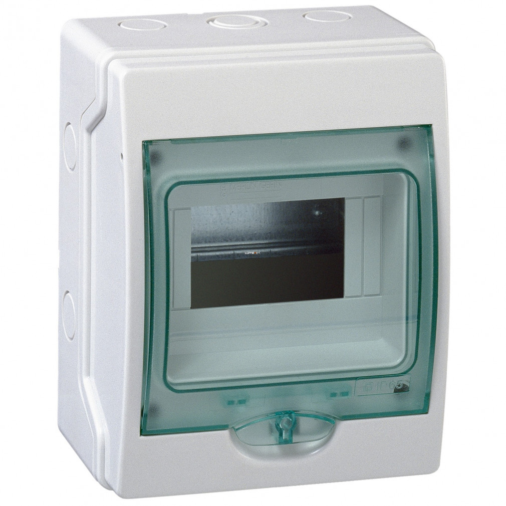 Schneider distribuitor mic pentru montare pe perete cu ușă transparentă 1/ 6 IP65 cu șină PE/N Kaedra (13442)