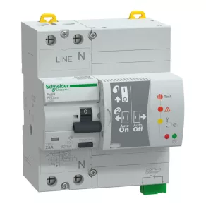   Schneider Electric Acti9 REDtest - 18280 - întrerupător de protecție împotriva curentului, clasa A, 2P, 25 A, 30 mA