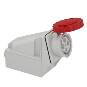   Schneider Electric Kaedra Box - 81182 - Mureva PK (Pratika) Priză montată pe perete cu placă posterioară, 3P+F, 6h, 63A, 415V, IP67, montată cu șuruburi