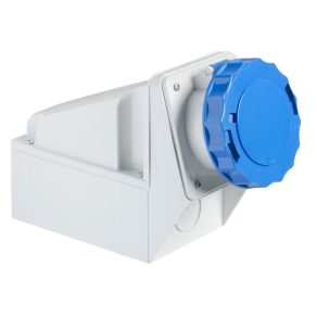   Schneider Electric Kaedra Box - 81191 - Mureva PK (Pratika) Priză montată pe perete cu placă posterioară, 3P+F, 9h, 125A, 250V, IP67, montată cu șuruburi