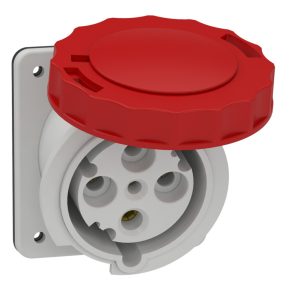   Schneider Electric Kaedra Box - 81282 - Mureva PK (Pratika) Priză înclinată montată pe perete, 3P+F, 6h, 63A, 415V, IP67, montată cu șuruburi