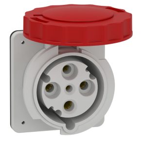   Schneider Electric Kaedra Box - 81682 - Mureva PK (Pratika) Priză dreaptă montată pe perete, 3P+F, 6h, 63A, 415V, IP67, montată cu șuruburi