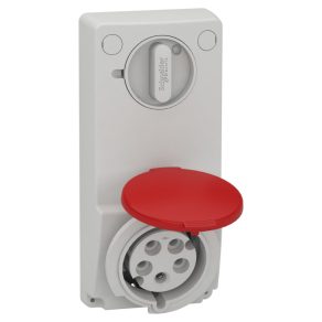   Schneider Electric Kaedra Box - 82047 - Mureva PK (Unika) Priză montabilă pe panou, cu blocare, 3P+N+F, 6h, 32A, 415V, IP44, fără protecție