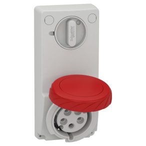   Schneider Electric Kaedra Box - 82097 - Mureva PK (Unika) Priză cu montare pe panou, blocabilă, 3P+N+F, 6h, 32A, 415V, IP65, fără protecție