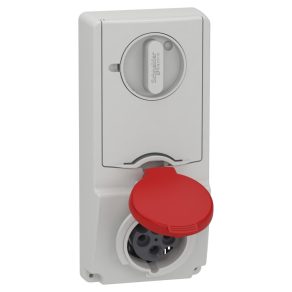   Schneider Electric Kaedra Box - 82135 - Mureva PK (Unika) Priză cu montare pe panou, blocabilă, 3P+F, 6h, 16A, 415V, IP44, cu siguranță