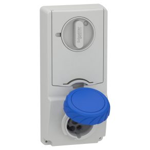   Schneider Electric Kaedra Box - 82181 - Mureva PK (Unika) Priză cu blocare, montabilă pe panou, 2P+F, 6h, 16A, 250V, IP65, cu siguranță
