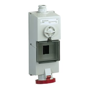   Schneider Electric Kaedra Box - 82783 Isoblock Priză montată pe perete, cu încuietoare, 3P+N+F, 6h, 63A, 415V, IP65, cu șină DIN
