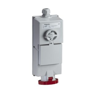   Schneider Electric Kaedra Box - 82883 Isoblock Priză montată pe perete, cu încuietoare, 3P+N+F, 6h, 63A, 415V, IP65, fără protecție