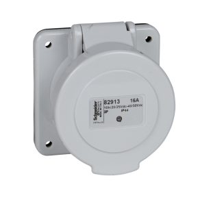   Schneider Electric Kaedra Box - 82927 - Mureva PK (Pratika) Priză dreaptă montabilă pe panou, 2P, 10h, 32A, 25-50V, IP44, cu șurub