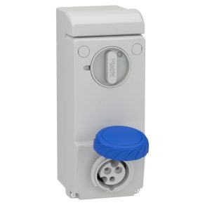   Schneider Electric Kaedra Box - 83081 - Mureva PK (Unika) Priză montată pe perete, cu încuietoare, 2P+F, 6h, 16A, 250V, IP65, fără protecție