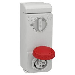   Schneider Electric Kaedra Box - 83085 - Mureva PK (Unika) Priză montată pe perete, cu încuietoare, 3P+F, 6h, 16A, 415V, IP65, fără protecție