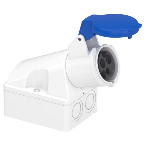   Schneider Electric Kaedra Box - 83104 - Mureva PK (Pratika) Priză montată pe perete cu placă posterioară, 2P+F, 6h, 16A, 250V, IP44, montată cu șuruburi