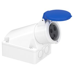   Schneider Electric Kaedra Box - 83116 - Mureva PK (Pratika) Priză montată pe perete cu placă posterioară, 2P+F, 6h, 32A, 250V, IP44, montată cu șuruburi