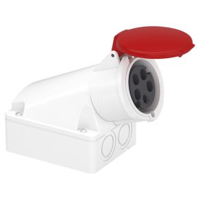   Schneider Electric Kaedra Box - 83121 - Mureva PK (Pratika) Priză montată pe perete cu placă posterioară, 3P+N+F, 6h, 32A, 415V, IP44, montată cu șuruburi