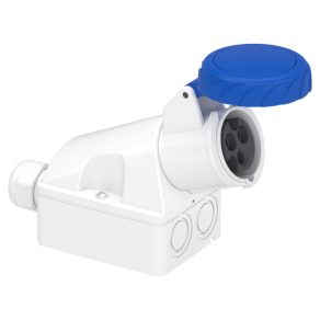   Schneider Electric Kaedra Box - 83154 - Mureva PK (Pratika) Priză montată pe perete cu placă posterioară, 2P+F, 6h, 16A, 250V, IP67, montată cu șuruburi