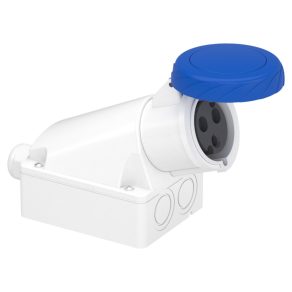   Schneider Electric Kaedra Box - 83166 - Mureva PK (Pratika) Priză montată pe perete cu placă posterioară, 2P+F, 6h, 32A, 250V, IP67, montată cu șuruburi