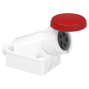   Schneider Electric Kaedra Box - 83171 - Mureva PK (Pratika) Priză montată pe perete cu placă posterioară, 3P+N+F, 6h, 32A, 415V, IP67, montată cu șuruburi