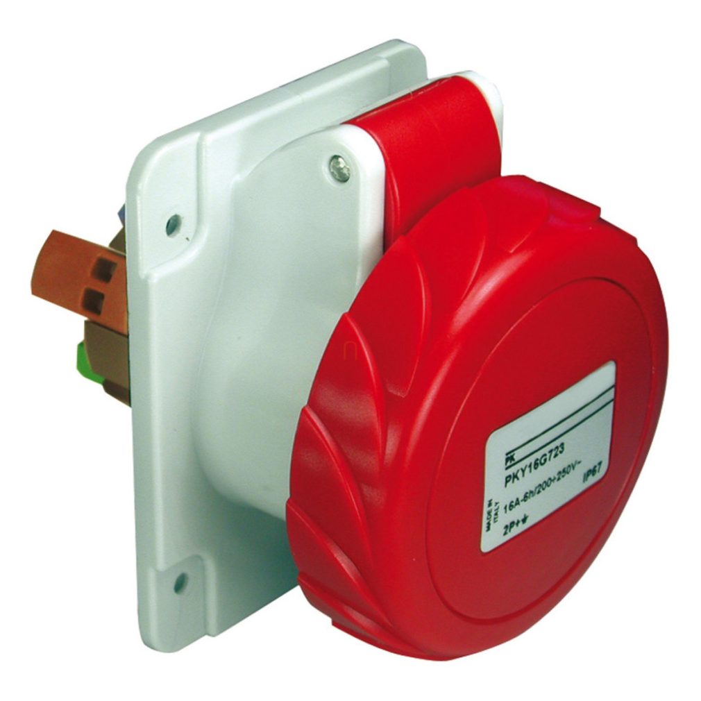 PRATIKA Soclu drept montabil pe panou, 3P+N+F, 6h, 16A, 415V, IP67, curaconector PKY16G735 Schneider