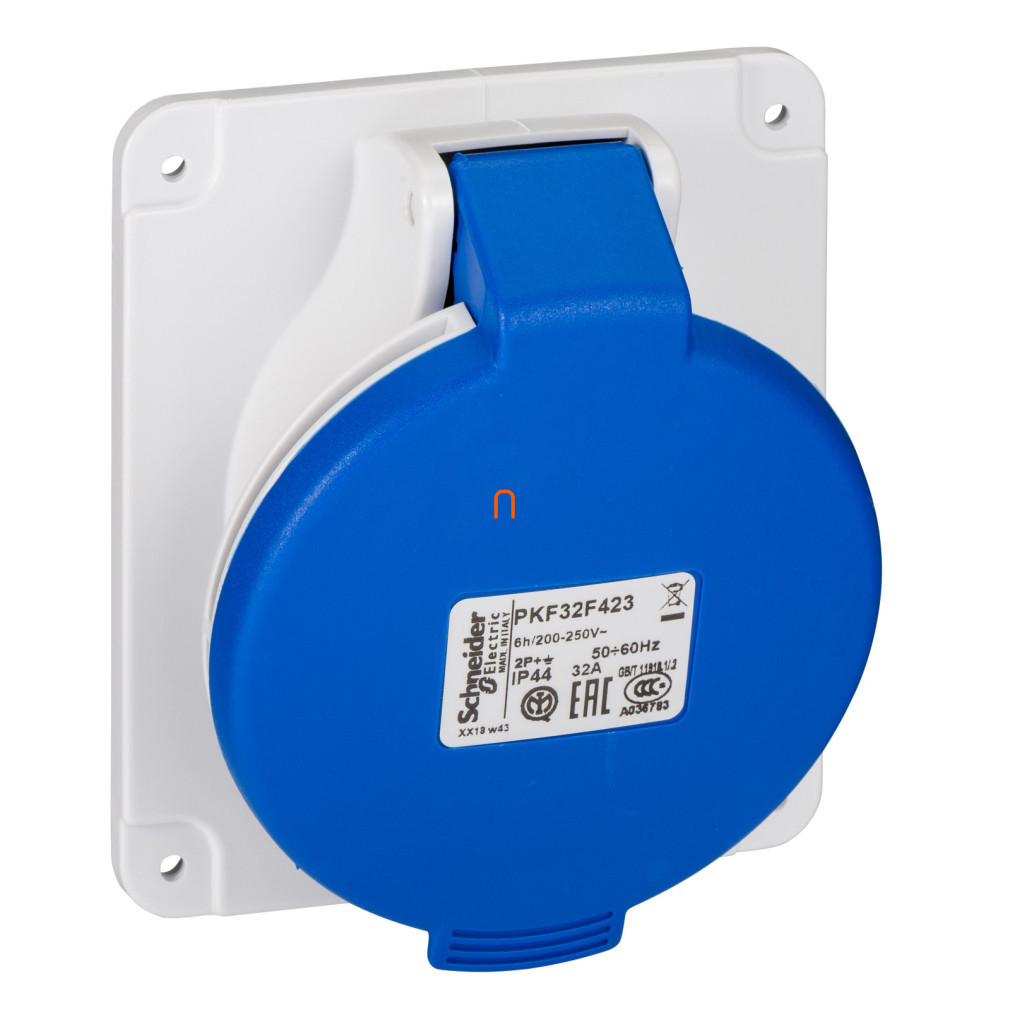 Schneider Pratika soclu încastrabil înclinat 32A, 2P+E, 250V, IP44 (MG-Dafbe-322k06 m) PKF32F423