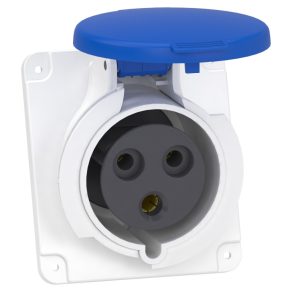   Schneider Electric PratiKa - PKF32F423 - Mureva PK (Pratika) Priză unghiulară montabilă pe panou, 2P+F, 6h, 32A, 250V, IP44, cu șurub